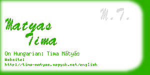 matyas tima business card